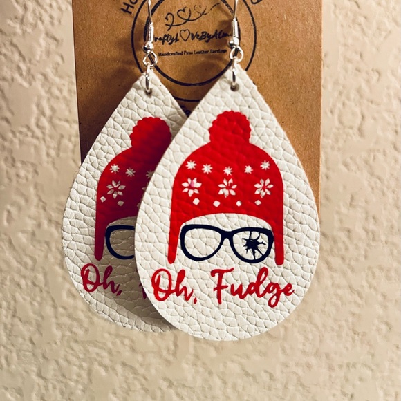 Oh, Fudge! Handmade & Handcrafted Faux Leather Women’s Earrings - Picture 2 of 6